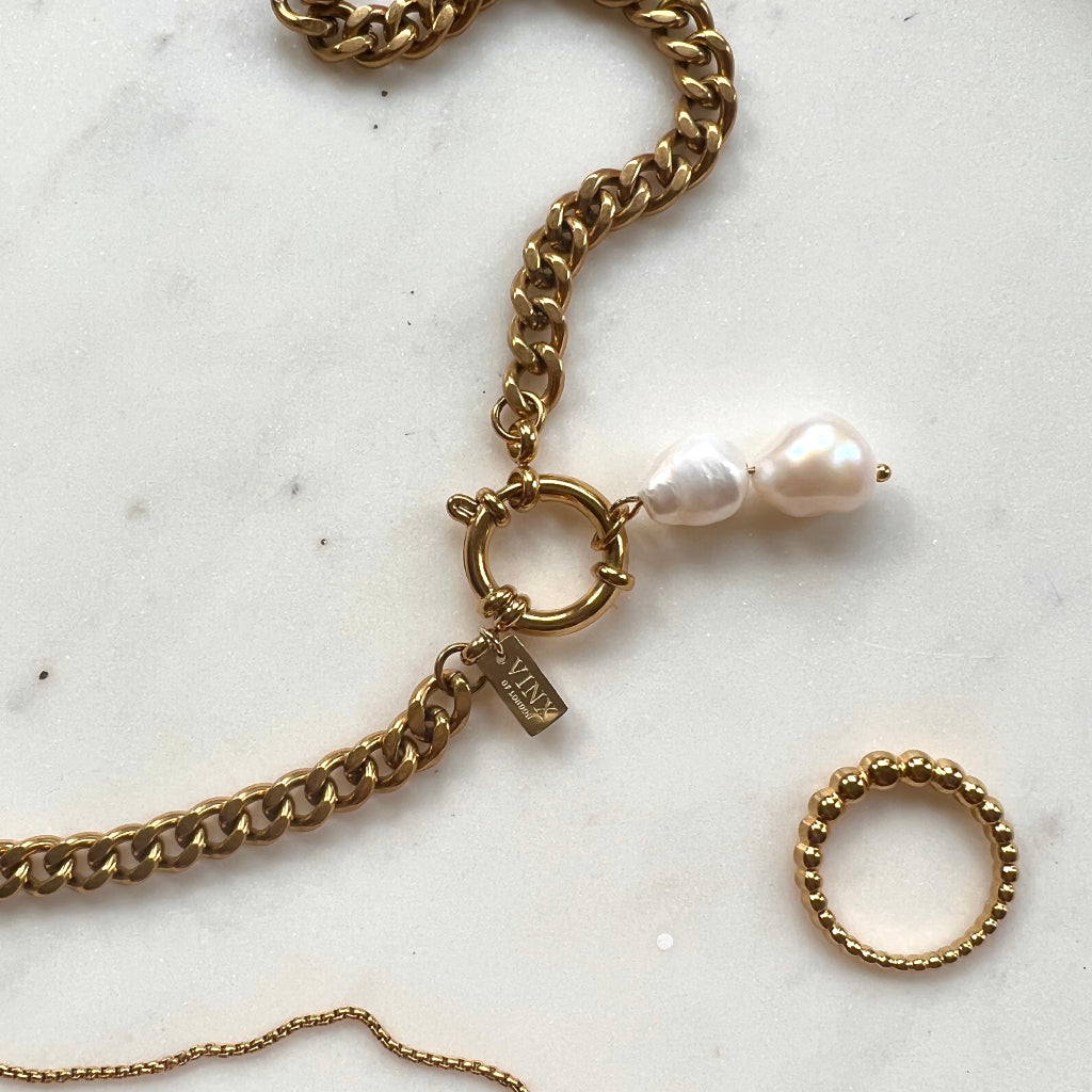 Double Pearl Cuban Chain